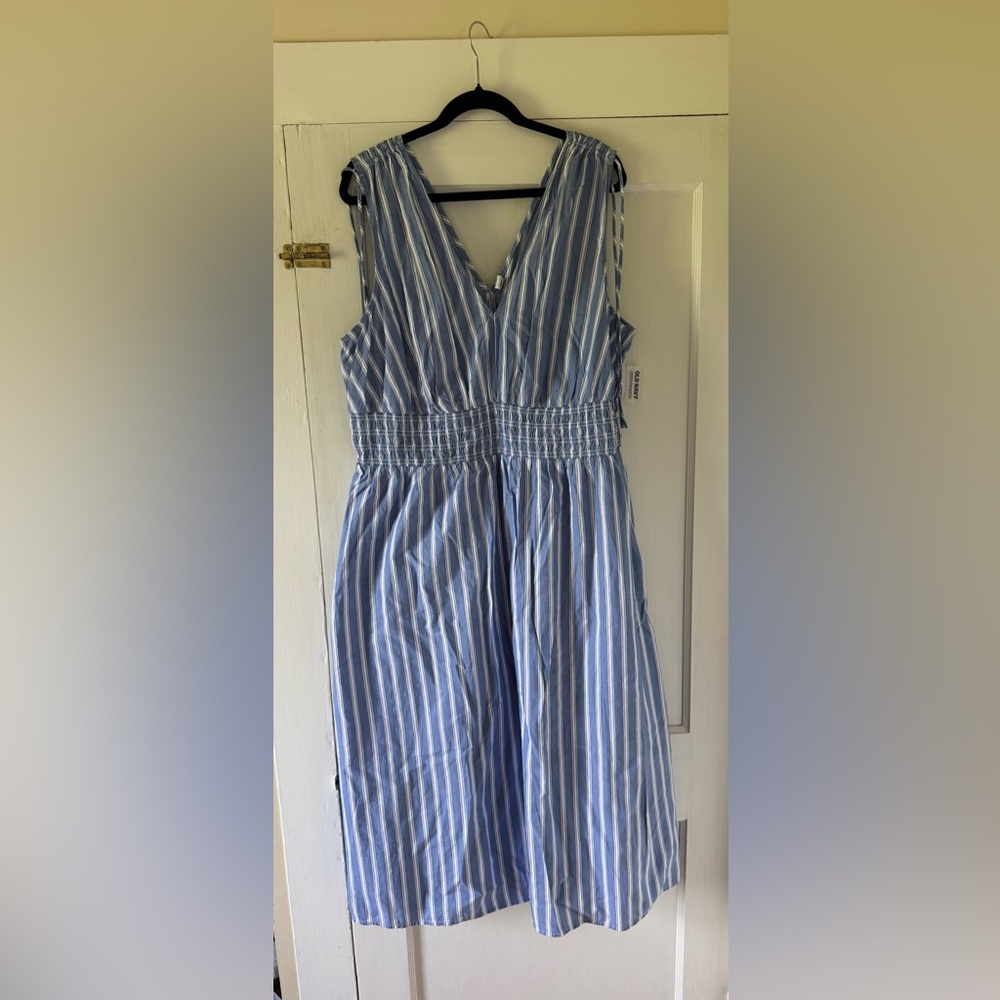 Old Navy Blue and White Striped Sundress
